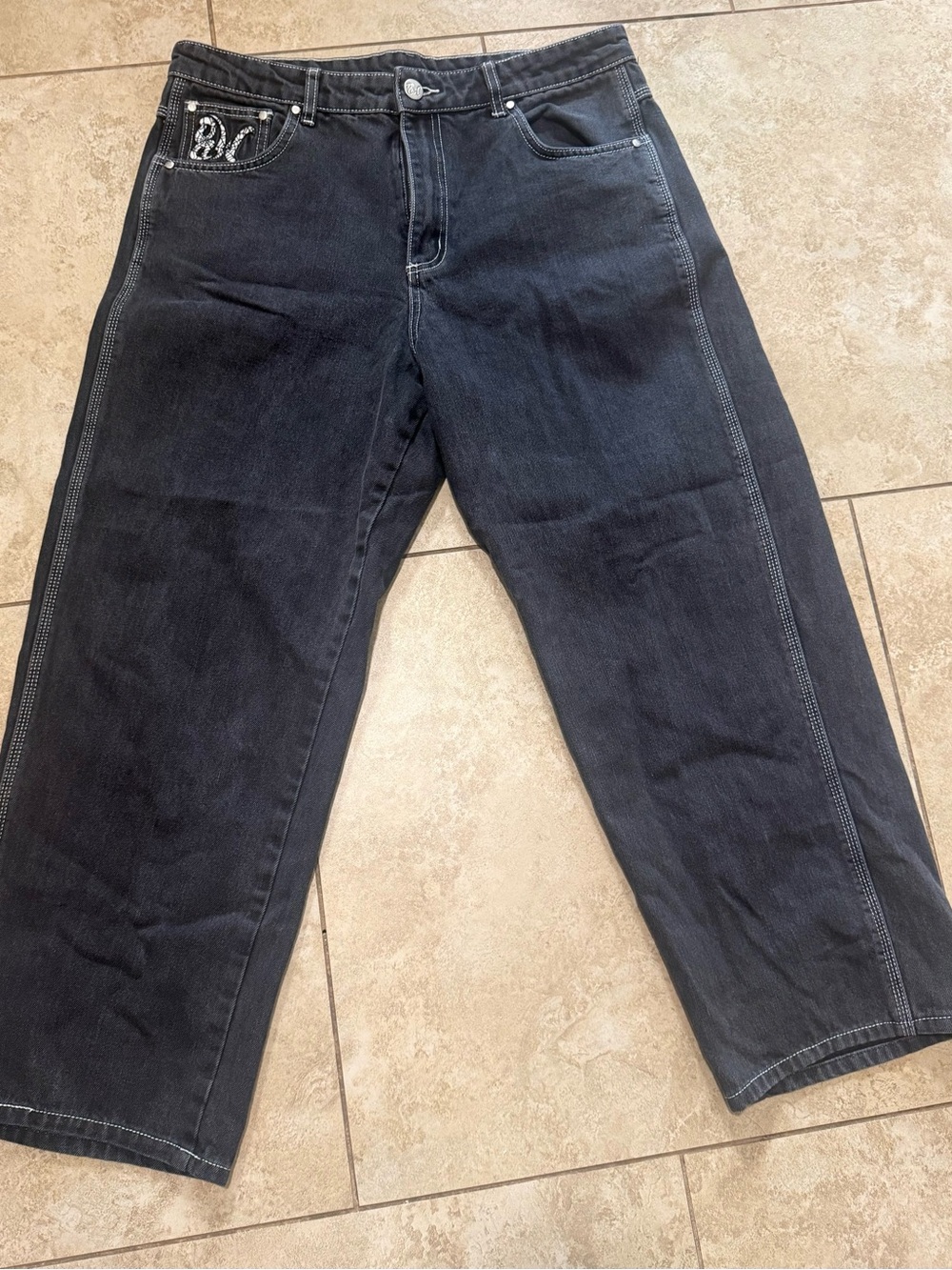 Men's Black Relaxed Straight Jeans